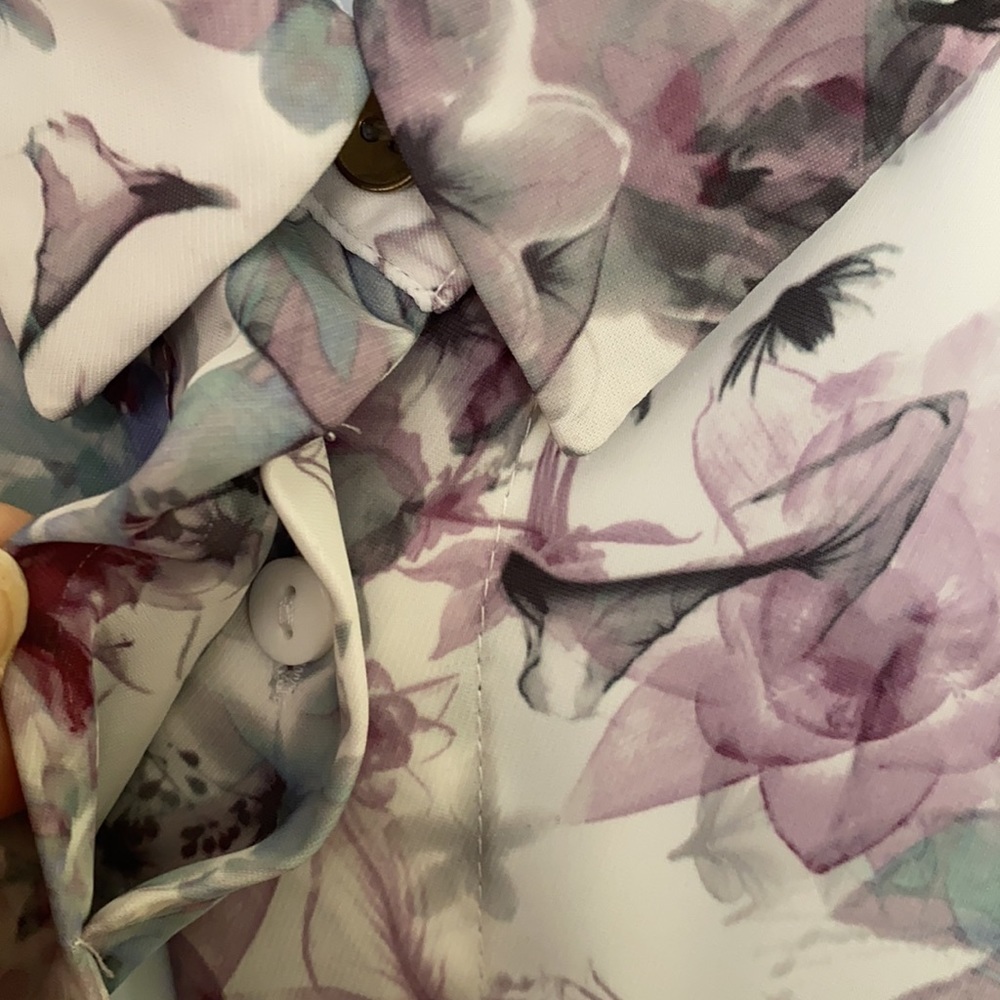 H&M flowers shirt white size 8 - Picture 9 of 12